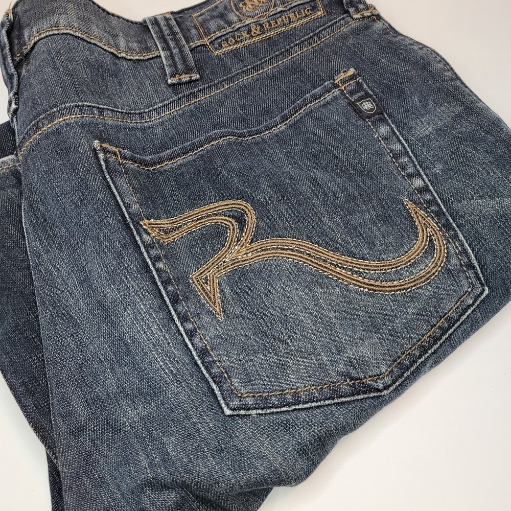 Rock & Republic Bootcut Jeans Men's Size 38 X 32 Stinger #767